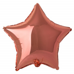 Воздушный шар фольгированный без рисунка 18"/45см ЗВЕЗДА Металлик Rose Gold