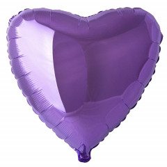Воздушный шар фольгированный без рисунка 18"/45см СЕРДЦЕ Металлик Lilac