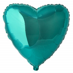 Воздушный шар фольгированный без рисунка 18"/45см СЕРДЦЕ Металлик Turquoise