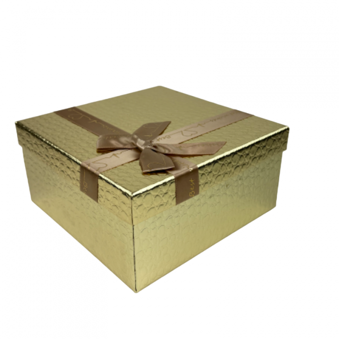 Набор подарочных коробок из 3 шт Квадрат 19,5*19,5*9,5 см ЗОЛОТО