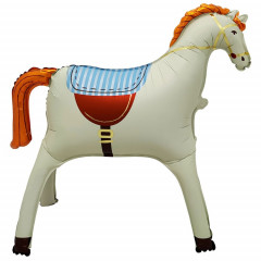 Воздушный шар фольгированный 35"/89см Лошадь кремовая сатин