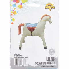 Воздушный шар фольгированный 35"/89см Лошадь кремовая сатин