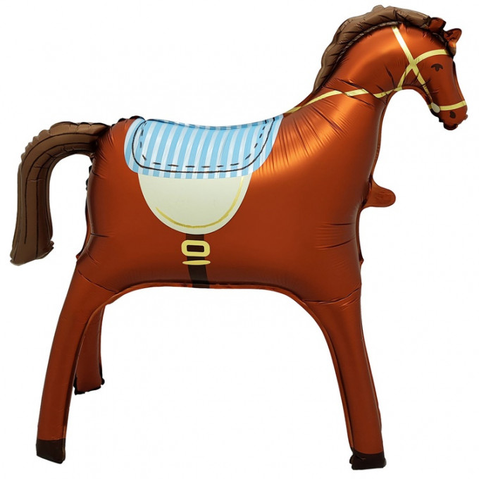 Воздушный шар фольгированный 35"/89см Лошадь огненная сатин