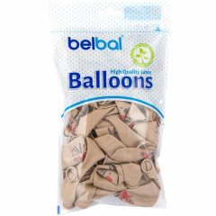 Воздушный шар латексный с рисунком 14" пастель Дед Мороз прикольный 2цв