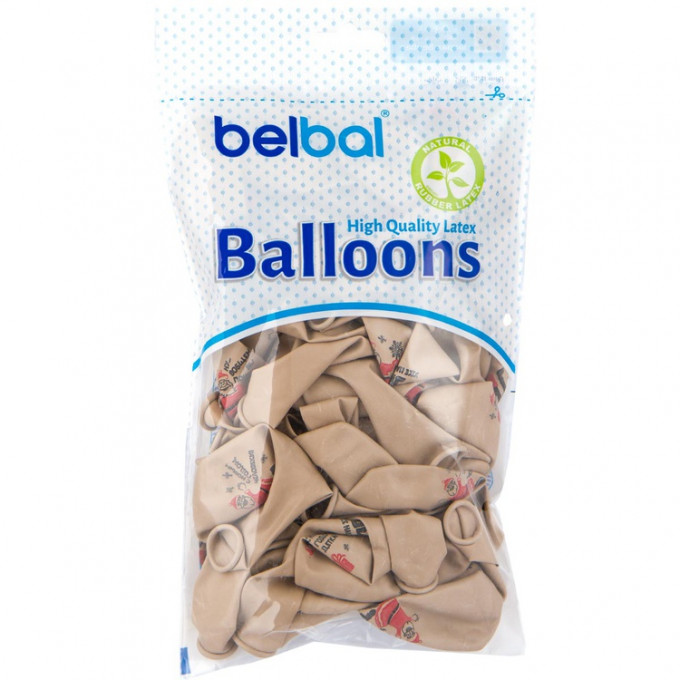 Воздушный шар латексный с рисунком 14" пастель Дед Мороз прикольный 2цв