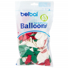 Воздушный шар латексный с рисунком  14" пастель С Новым годом