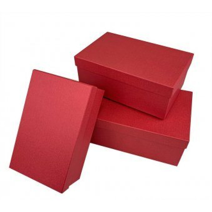 Коробка подарочная набор из 3 шт Прямоугольные 23*16*9,5см КРАСНЫЙ