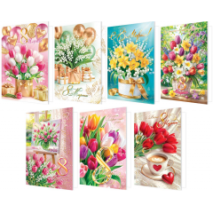 Открытка С 8 Марта! МИКС (7в*3)