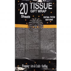 Бумага тишью Газета 50*70см ЧЕРНЫЙ/СЕРЕБРИСТЫЙ