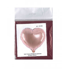 Воздушный шар фольгированный без рисунка 18"/46 см Сердце Розовое Золото