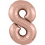 Воздушный шар фольгированный 40\'\'/102 см Цифра "8" Розовое Золото Slim в упаковке