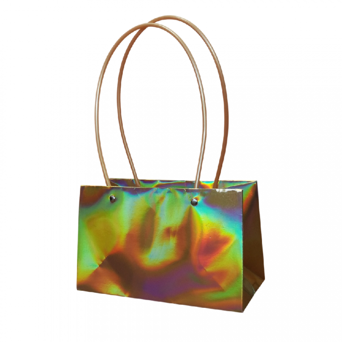 ПЛАЙМ пакет для цветов и подарков 22*10,5*13,5см ЗОЛОТОЙ