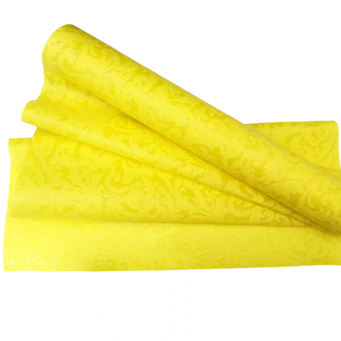 Фетр выбитый 50см*10м Листья желтый