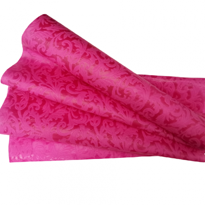 Фетр выбитый 50см*10м Листья малиновый