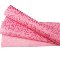 Фетр выбитый 50см*10м Листья ярко-розовый