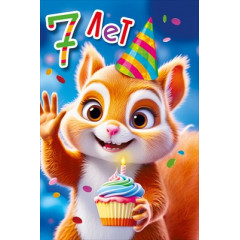 Открытка "С днем рождения 7 лет"