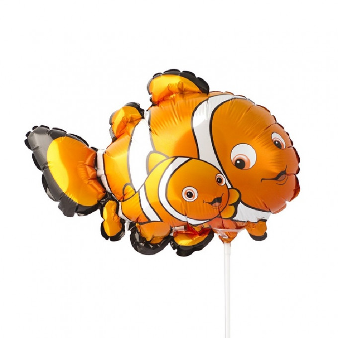 Воздушный шар фольгированный мини-фигура 14" Рыбки клоуны 36см /FM