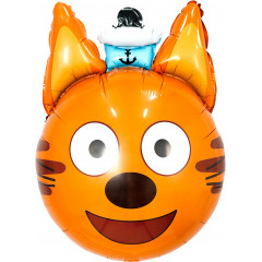 Воздушный шар фольгированный 21\'\'/53 см Фигура Голова Три кота Коржик