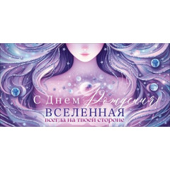 Конверт для денег "С Днем Рождения! Вселенная всегда на твоей стороне!"
