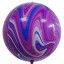 Воздушный шар Сфера 3D, 22''/56 см Мрамор, Фиолетовый/Синий, Агат