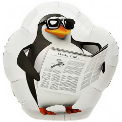 Воздушный шар фольгированный Фигура 21"/53 см Деловой пингвин