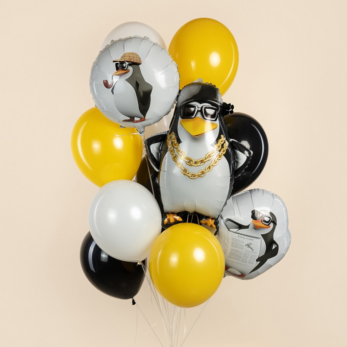 Воздушный шар фольгированный Фигура 21"/53 см Деловой пингвин