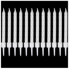 Свечи д/торта Спирали Белые с подставкой 6 см