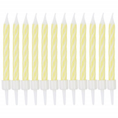 Свечи д/торта Спирали Желтые с подставкой 6 см