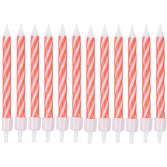 Свечи д/торта Спирали  Красные с подставкой 6 см