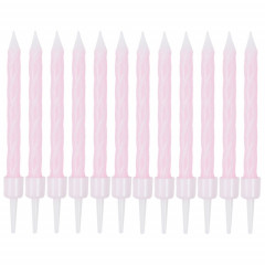 Свечи д/торта Спирали Розовые с подставкой 6 см