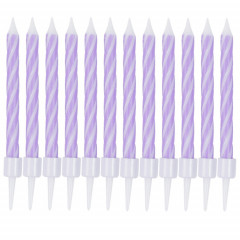 Свечи д/торта Спирали Фиолетовые с подставкой 6 см