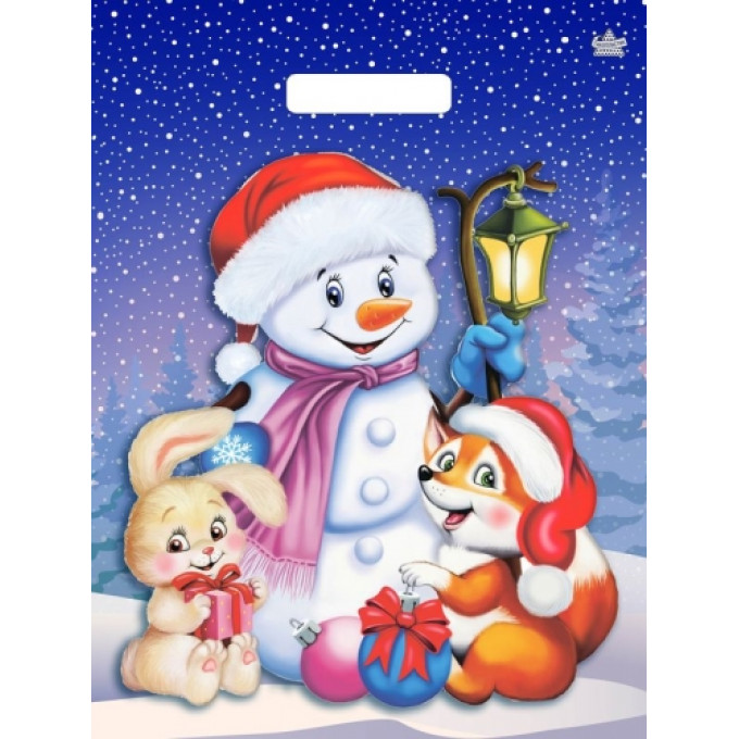 Пакет с вырубной ручкой 31х40+6 см НГ глянец Веселые друзья