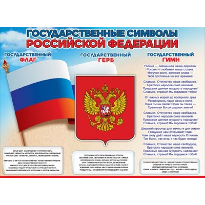Плакат "Государственные символы РФ"