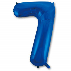 Воздушный шар фольгированный ЦИФРА 7 40"/102 см Синий/Blue