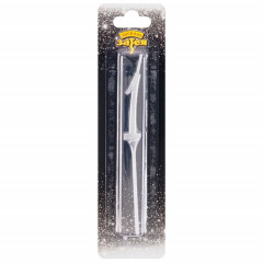 Свеча-цифра "1" Элегант Серебро 5см