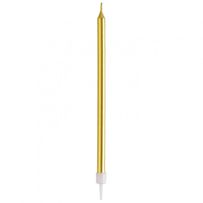 Свеча для торта Золото с подставкой 11см