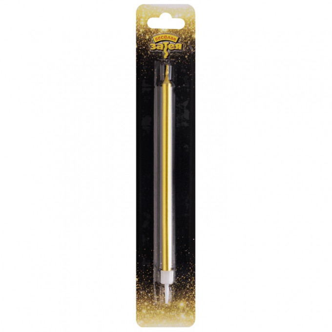 Свеча для торта Золото с подставкой 11см