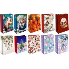 Пакет подарочный 11,5*14,5*6,5 см С Новым годом! МИКС (10в*1)