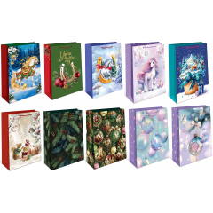 Пакет подарочный 18*22,3*10 см С Новым годом! МИКС (10в*1)