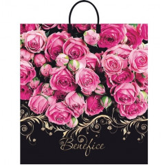 Пакет П/Э с пластмассовыми ручками 40х44 (100мкм) Интерпак ламинация БЕНЕФИС Россия