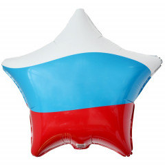 Воздушный шар фольгированный К 18" Звезда Триколор