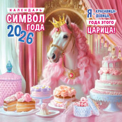 Календарь перекидной на скрепке на 2025 год Символ года (коллаж). Царица
