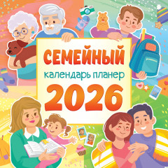 Календарь перекидной на скрепке на 2025 год Календарь-планер для всей семьи