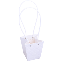 ПЛАЙМ пакет для цветов и подарков ЗD 12*8*12,5см БЕЛЫЙ