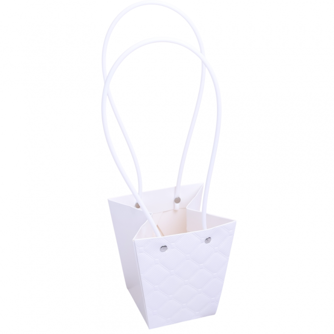 ПЛАЙМ пакет для цветов и подарков ЗD 12*8*12,5см БЕЛЫЙ