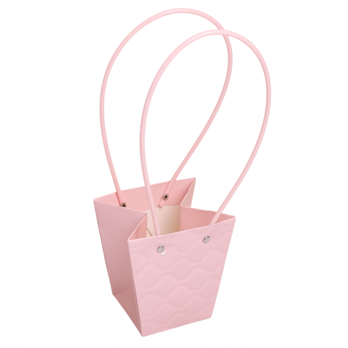 ПЛАЙМ пакет для цветов и подарков ЗD 12*8*12,5см РОЗОВЫЙ СВЕТЛЫЙ