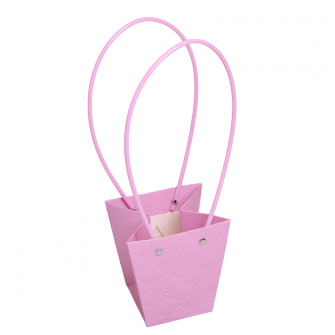 ПЛАЙМ пакет для цветов и подарков ЗD 12*8*12,5см РОЗОВЫЙ ЯРКИЙ