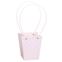 ПЛАЙМ пакет для цветов и подарков РОМБЫ 13*9,5*15,5см БЕЛЫЙ