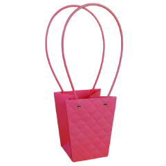 ПЛАЙМ пакет для цветов и подарков РОМБЫ 13*9,5*15,5см ФУКСИЯ