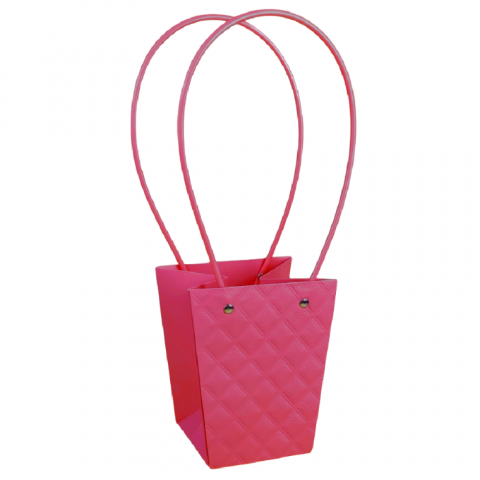 ПЛАЙМ пакет для цветов и подарков РОМБЫ 13*9,5*15,5см ФУКСИЯ